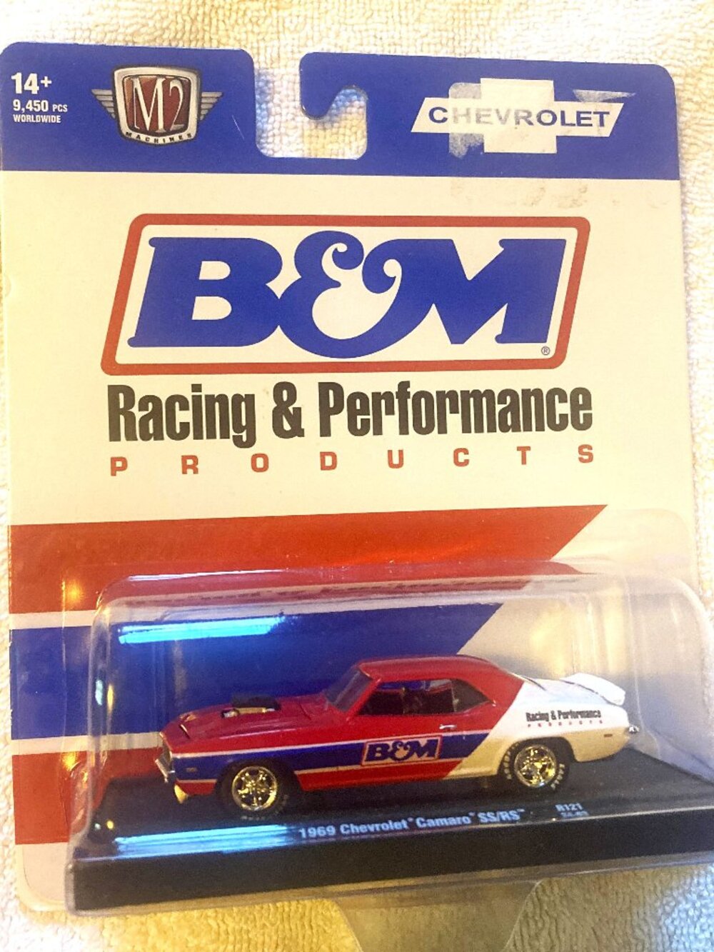 1969 Chevrolet Camaro B and M Auto Drivers 1:64 Scale Diecast Model Car M2Opens